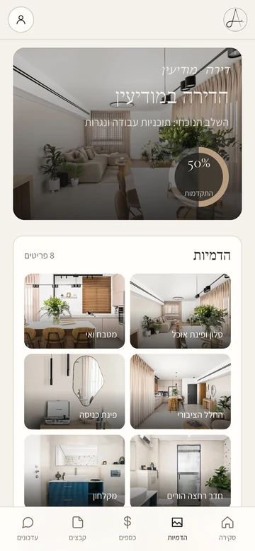 אזור הלקוחות: גלריית ההדמיות