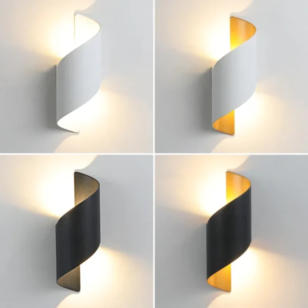 LED Wall Lamp Waterproof outdoor lighting Modern Spiral Design Nordic Indoor Lights Sconce Lámpara For Home Decor 10W