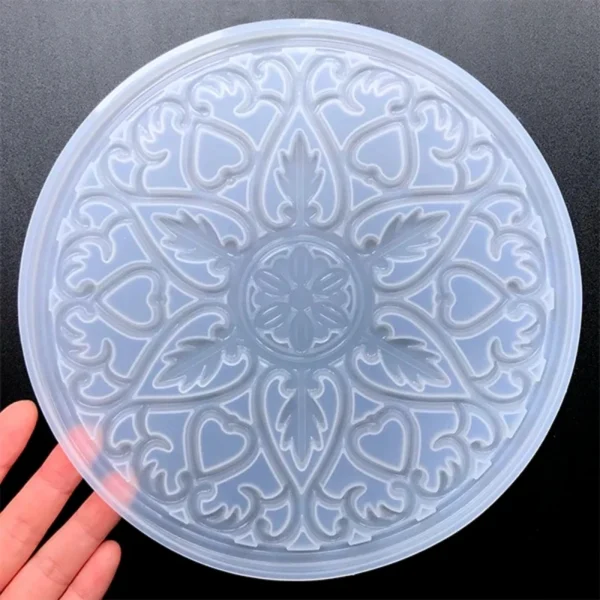 Large Mandala Coaster Resin Molds 3D Design Silicone Molds Resin Casting Epoxy ResinRound Coaster Epoxy Molds Home Decoration - Image 2