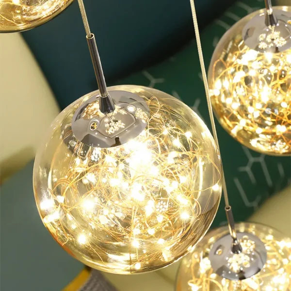 Modern Led Chandelier Glass Ball Dimmable for Staircase Living Room Pendant Lamps Home Decor Lighting Suspension Design Lusters - Image 6