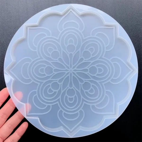 Large Mandala Coaster Resin Molds 3D Design Silicone Molds Resin Casting Epoxy ResinRound Coaster Epoxy Molds Home Decoration - Image 4