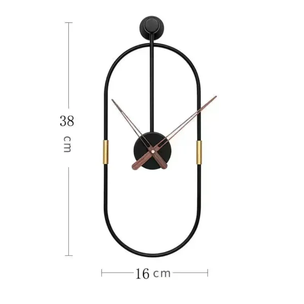 Creative Metal Wall Clock Modern Design Minimalist Style Iron Art Wall Clock for Living Room Wall Watch Home Decor 38x14cm - Image 2