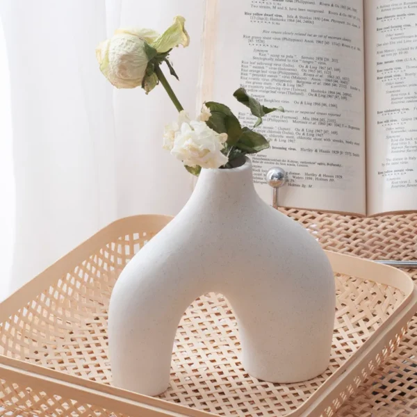 Flower Vases Home Decor Nordic Ceramic Vase Home Decoration Accessories Office Bookshelf Decorative Flower Vase Design Original - Image 4